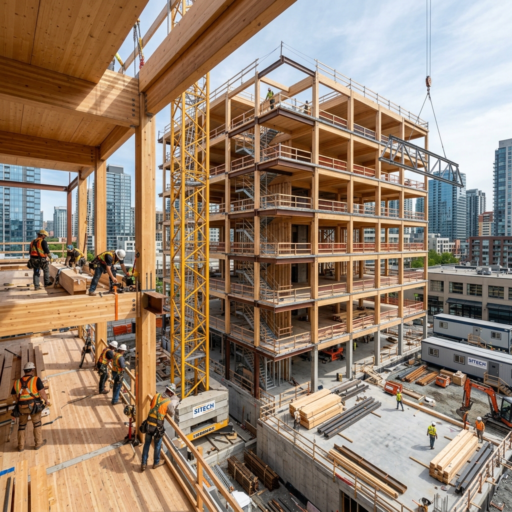 Estructura de edificio residencial moderno